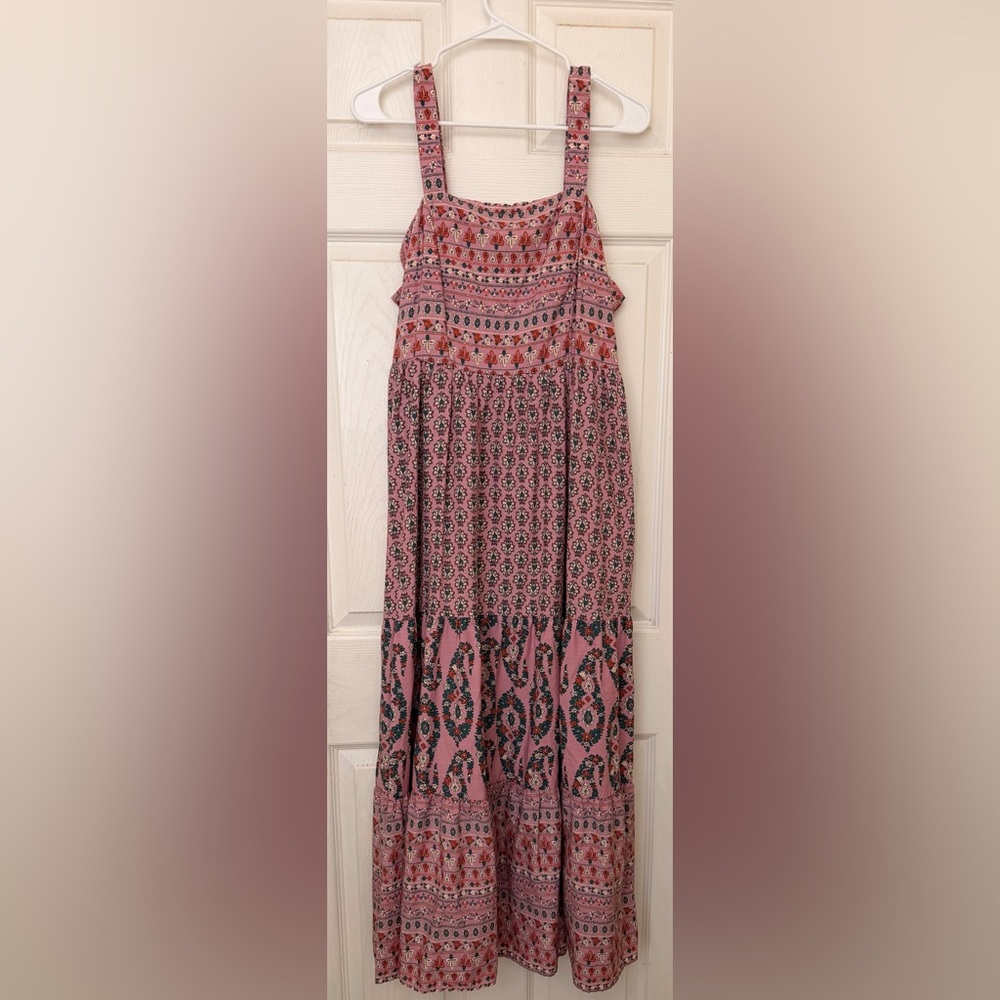 Knox Rose Pink Boho Midi Dress – Smocked Bodice, Flowy